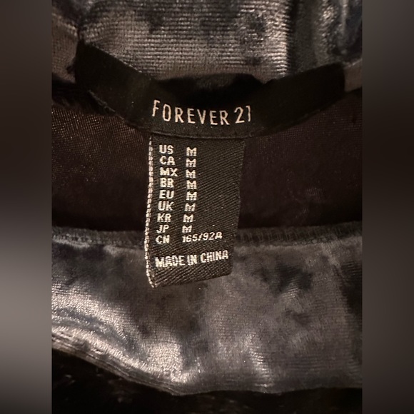 Forever 21 Crop Top High Neck Grey Suede Texture Size M - Picture 2 of 3